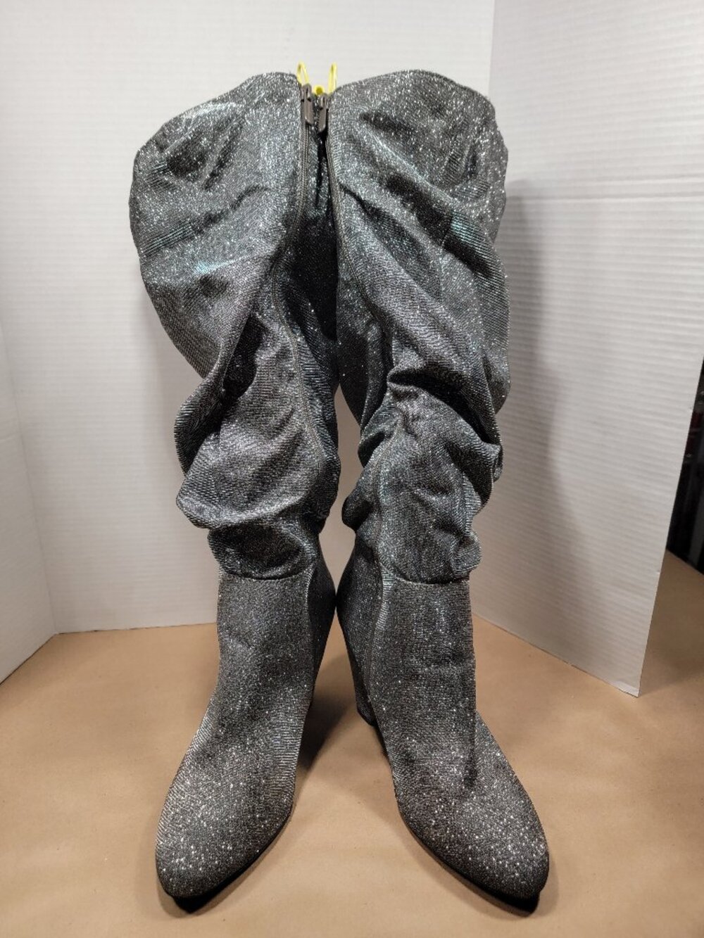 Torrid Size 11W Silver Sparkle Slouch Boots